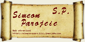 Simeon Parojčić vizit kartica